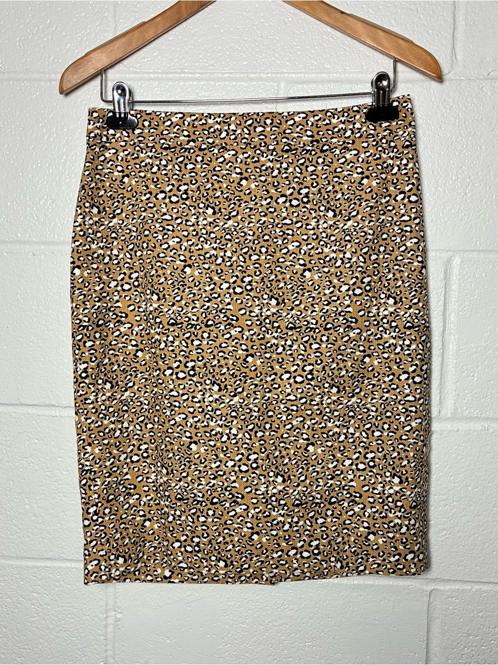 J Crew Leopard Cotton Pencil Skirt